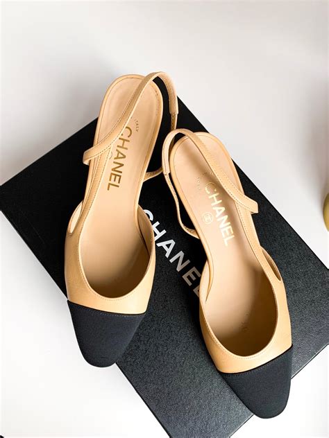 fake chanel slingbacks|chanel slingback beige and black.